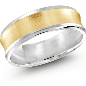 Men's 14k Two Tone Concaved Wedding Band 6mm