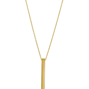 14K Yellow Gold Bar Pendant with Chain
