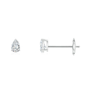 Pear Cut 18k Gold Princess Cut Diamond Stud Earrings