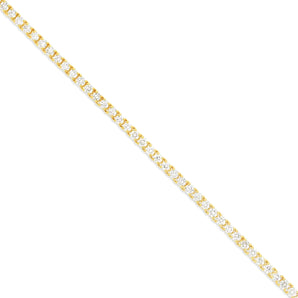 14k Yellow Gold Diamond Tennis Chain