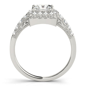 Princess Cut Engagement Ring with B&C Halo and French Pave
