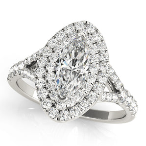 Marquise Petite Pave with D Heiress Halo with Split French Pave