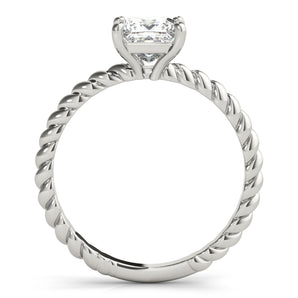 Classic Princess Cut Engagement Ring Wit Braided Band