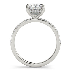 Princess Cut Engagement Ring With French Pave Setting