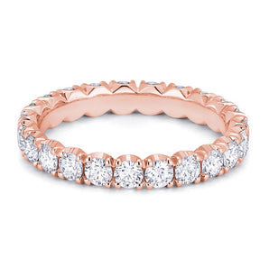 Queen Cut Natural Diamond Eternity Ring Rose Gold