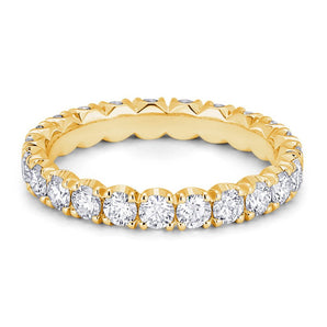 Queen Cut 14k Yellow Gold Natural Diamond Full Eternity Ring