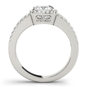 Princess Cut Engagement Ring with Heiress Halow and Split French Pave
