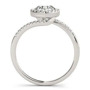 Round Engagement Ring with Bypass French Pave