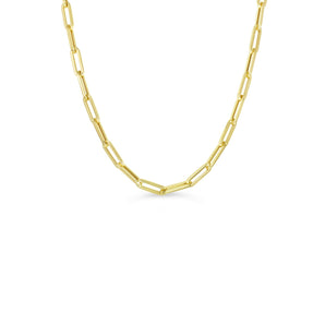 10k Yellow Gold Paper Clip Necklace 2mm