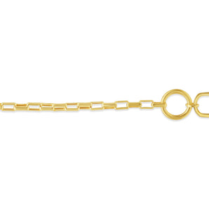 14K Yellow Gold Lock Toggle Chain Necklace