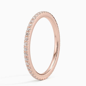 Petite 14k Rose Gold Natural Diamond Full Eternity Ring