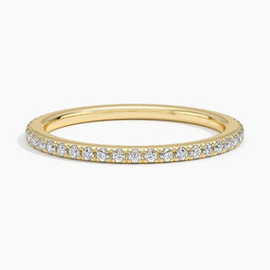 Petite 14k Yellow Gold Natural Diamond Full Eternity Ring
