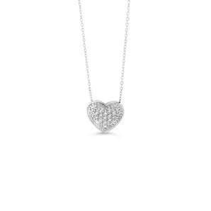 10K WG 0.10CT DIAMOND PAVE HEART PENDANT WITH CHAIN