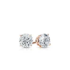 10k Rose Gold Diamond Stud Earrings
