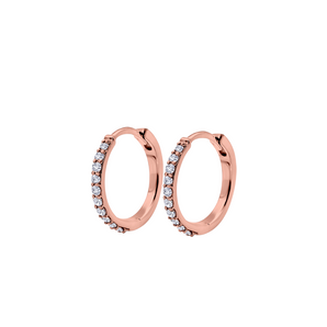 10k Rose Gold Petite Pave Huggie Earrings