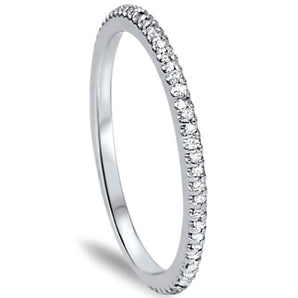 Petite 14k White Gold Natural Diamond Full Eternity Ring