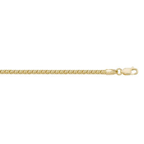 1.8mm Hollow Gold Popcorn Link Chain