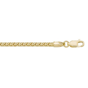 2.8mm Hollow Gold Popcorn Link Chain